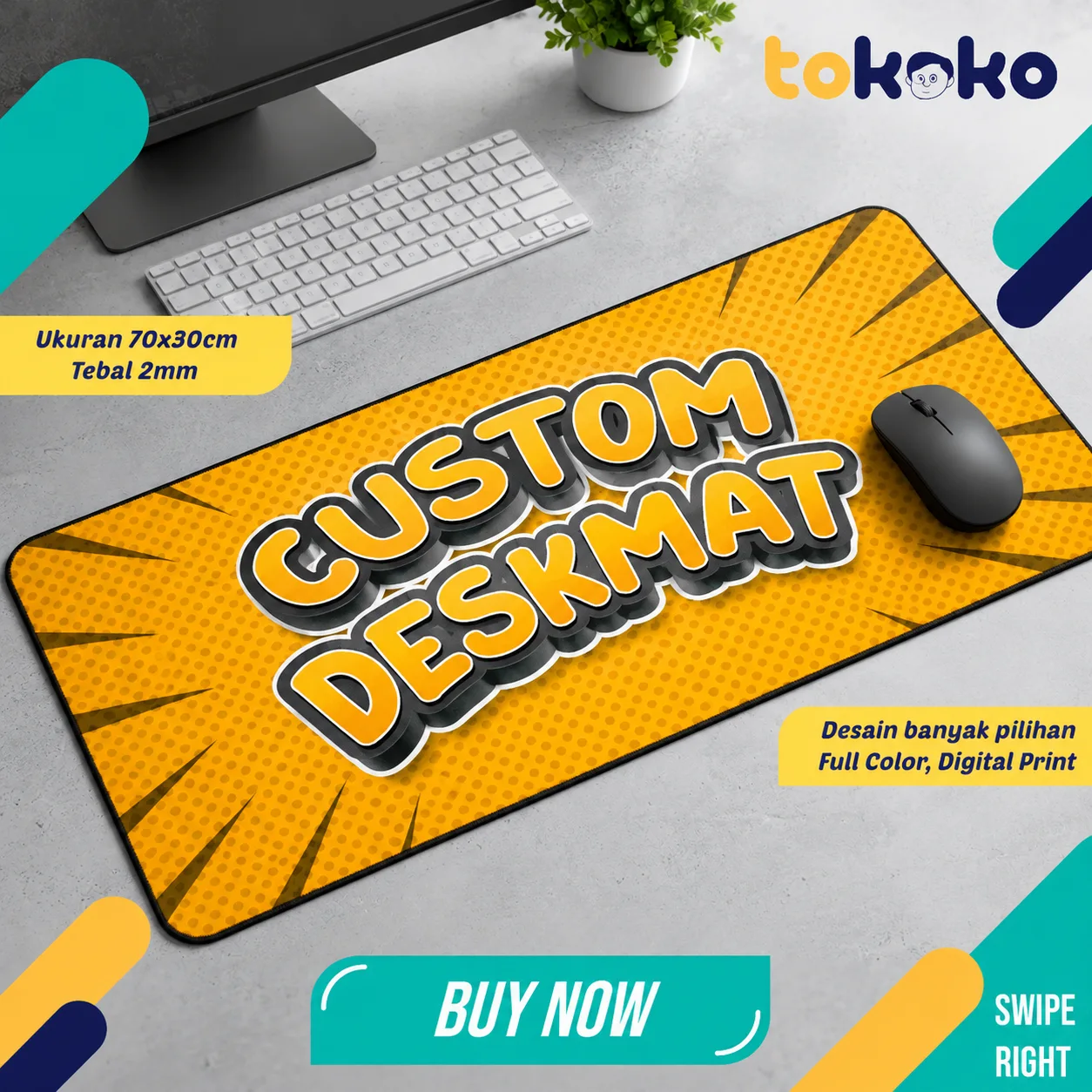 Contoh mockup Deskmat Custom